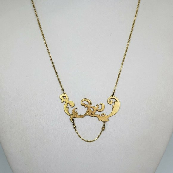 SALE! SHLOMIT OFIR Pendant Chain Necklace Gold Tone Layering Choker - Picture 11 of 12